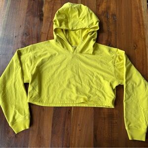 Yellow Cropped Hoodie